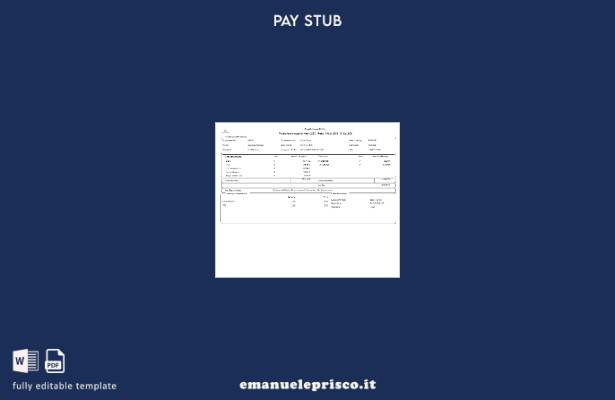 modello di busta paga PureSoftware in stile verificato